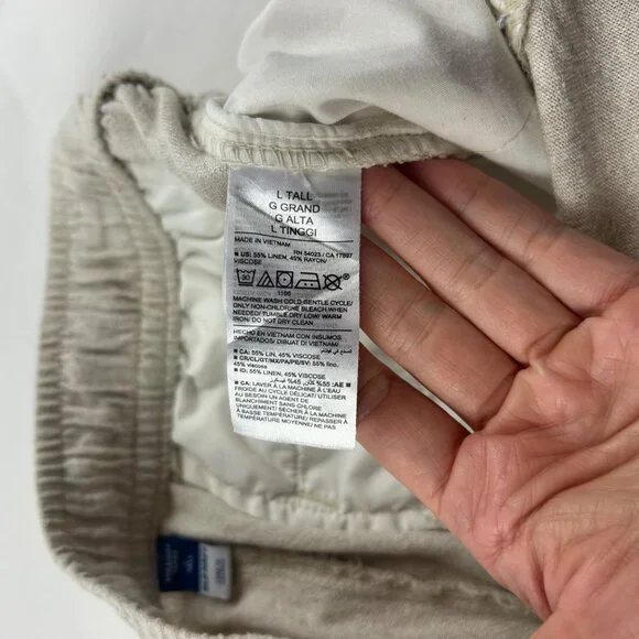 TALL Old Navy Flax Linen Blend High Rise Slim Leg Ankle Pant LT - Picture 5 of 7